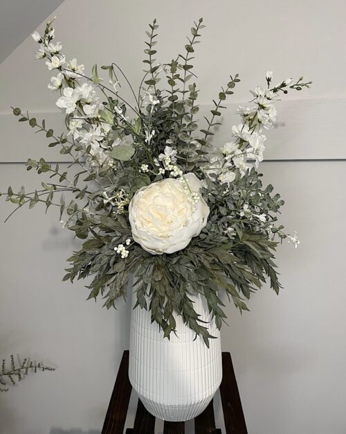 White Farmhouse Flower Arrangement - Lantz Homestead